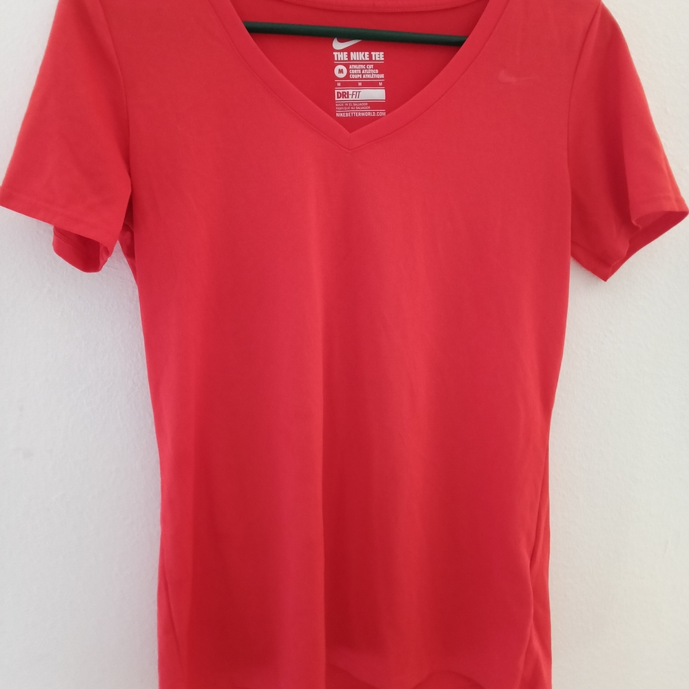 Nike Women's Red V-Neck Tee